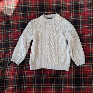 Zara Cream Cable Knit Sweater